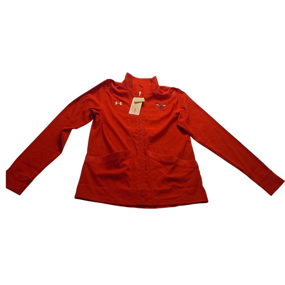 Under Armour Chicago Bulls Ladies Pregame Full Zip‎ Jacket Red Embroidered M NWT